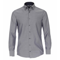 Venti shirt MODERN FIT STRUCTURE medium blue with Button Down collar in modern cut