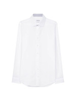 Chemise Seidensticker EXTRA SLIM UNI POPELINE blanc avec col Business Kent en coupe super étroite