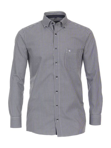 CasaModa shirt COMFORT FIT UNI POPELINE light blue with Button Down collar in classic cut
