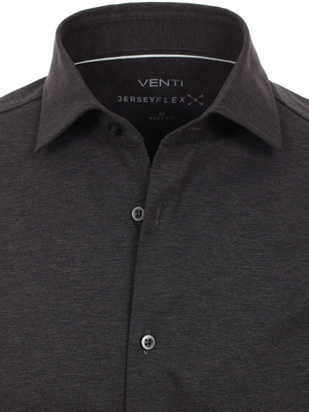 VENTI Slim Fit Hemd Anthrazit Kent Jersey - Ansicht 1