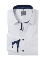 Olymp Hemd COMFORT FIT UNI POPELINE weiss mit New Kent Kragen in klassischer Schnittform