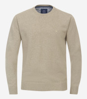 Redmond sweater REGULAR FIT KNITTED beige with Round neck collar in classic cut