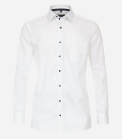 Chemise CasaModa COMFORT FIT STRUCTURE blanc avec col Kent en coupe classique