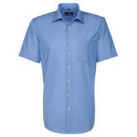 Seidensticker REGULAR shirt FIL À FIL medium blue with Business Kent collar in modern cut