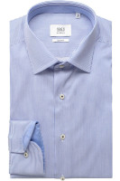 Eterna overhemd SLIM FIT TWILL middelblauw met Klassieke Kentkraag in smalle snit