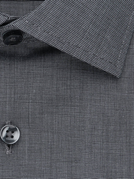 SEIDENSTICKER Slim Fit Hemd Anthrazit Business Kent Fil à Fil - Ansicht 3