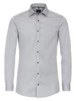 Venti shirt BODY FIT STRUCTURE grey with Kent collar in modern cut