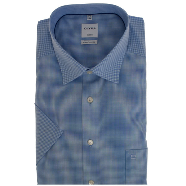 OLYMP Luxor comfort fit shirt OFFICE light blue with New Kent collar in classic cut