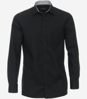 CasaModa Hemd COMFORT FIT UNI POPELINE schwarz mit Kent Kragen in klassischer Schnittform