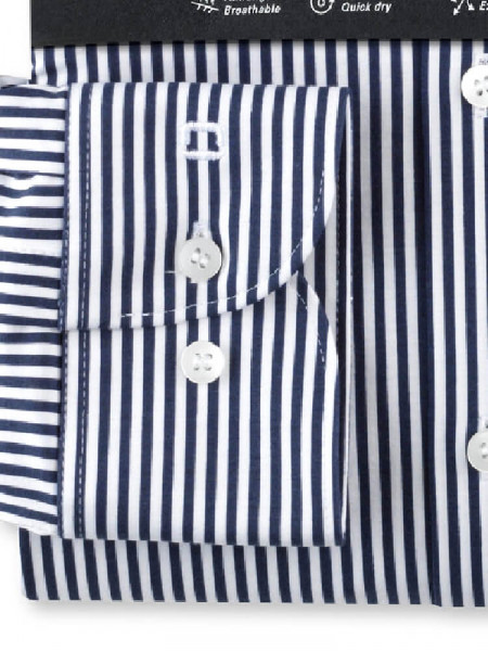 OLYMP Slim Fit Hemd Marine Kent Jersey - Ansicht 2