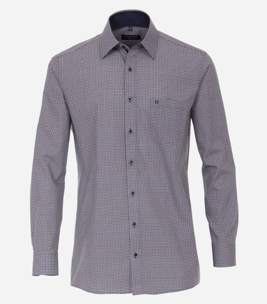 CasaModa shirt COMFORT FIT PRINT medium blue with Kent collar in classic cut