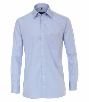 CASAMODA overhemd COMFORT FIT UNI POPELINE lichtblauw met Kentkraag in klassieke snit