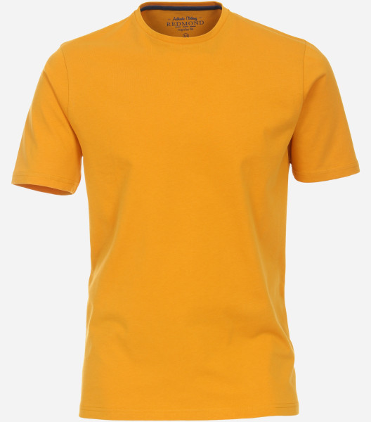 Redmond t-shirt REGULAR FIT JERSEY yellow with Round neck collar in classic cut