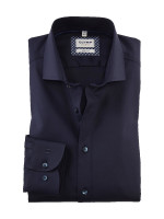 OLYMP shirt LEVEL 5 UNI STRETCH dark blue with Royal Kent collar in narrow cut