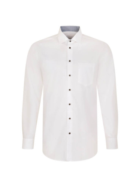 Seidensticker shirt MODERN UNI POPELINE white with Business Kent collar in modern cut