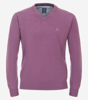 Redmond Pullover REGULAR FIT STRICK flieder mit V-Ausschnitt Kragen in klassischer Schnittform