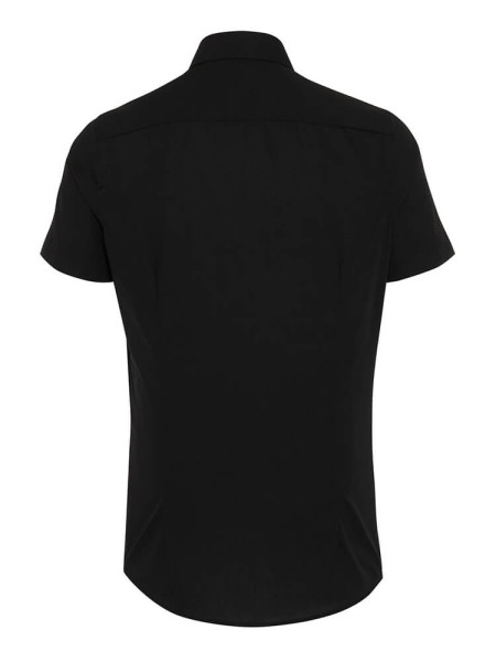 PURE Regular Fit Hemd Schwarz Kent Popeline