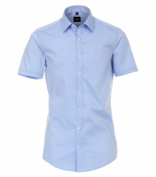 Venti shirt BODY FIT UNI POPELINE light blue with Kent collar in narrow cut