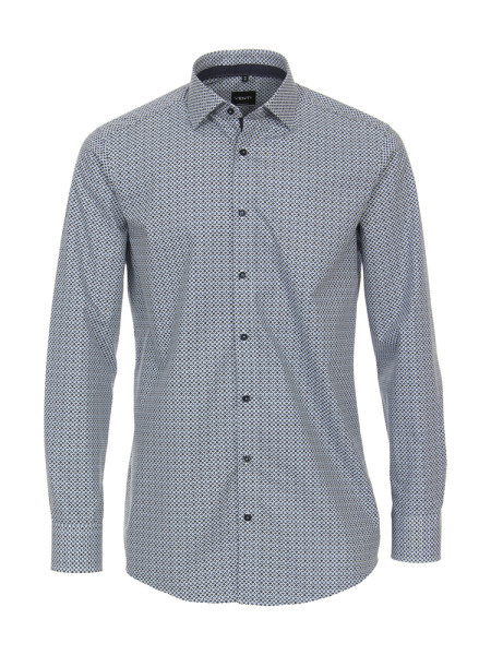 Venti overhemd MODERN FIT PRINT lichtblauw met Kent-kraag in moderne snit