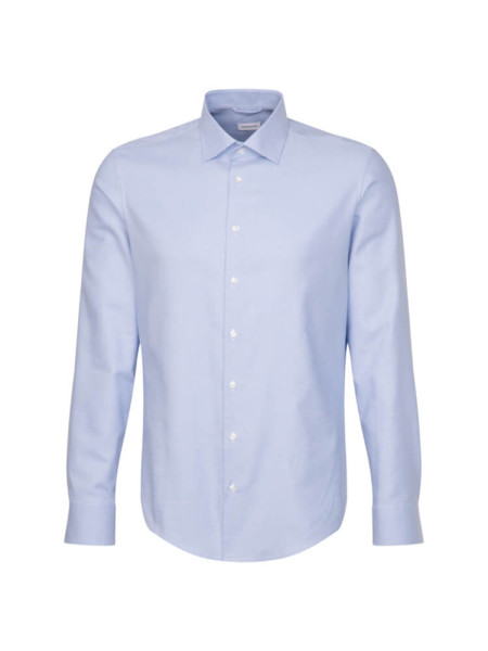 Seidensticker shirt SLIM STRUCTURE light blue with New Kent collar in narrow cut