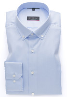 Eterna overhemd MODERN FIT TWILL lichtblauw met Button Downkraag in moderne snit