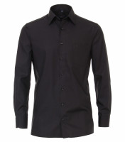 CASAMODA overhemd COMFORT FIT UNI POPELINE zwart met Kentkraag in klassieke snit
