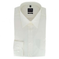 OLYMP Level Five body fit shirt UNI POPELINE beige with New York Kent collar in narrow cut