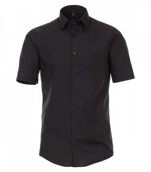 Venti Hemd MODERN FIT UNI POPELINE schwarz mit Kent Kragen in moderner Schnittform