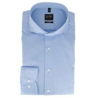 Chemise OLYMP Level Five body fit TWILL bleu clair avec col Italien en coupe étroite