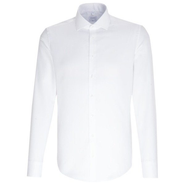 Chemise Seidensticker SLIM FIT BEAUX OXFORD blanc avec col Spread Kent en coupe étroite