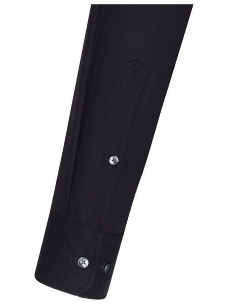 SEIDENSTICKER Regular Fit Hemd Schwarz Business Kent Popeline - Ansicht 1