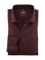 Olymp Hemd MODERN FIT TWILL rot mit Global Kent Kragen in moderner Schnittform