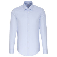 Chemise Seidensticker SHAPED STRUCTURE bleu clair avec col Business Kent en coupe moderne