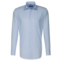 Seidensticker REGULAR shirt UNI POPELINE light blue with Business Kent collar in modern cut