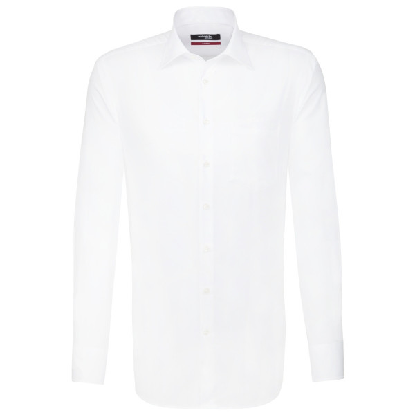 Seidensticker REGULAR shirt UNI POPELINE white with Business Kent collar in modern cut