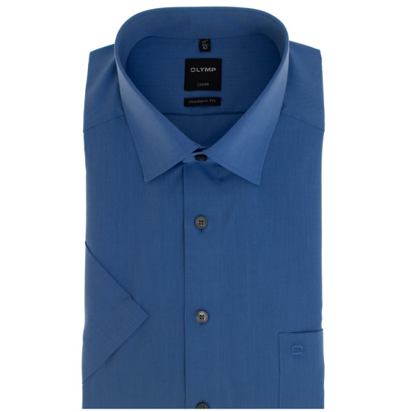 OLYMP Luxor modern fit shirt CHAMBRAY medium blue with New Kent collar in modern cut