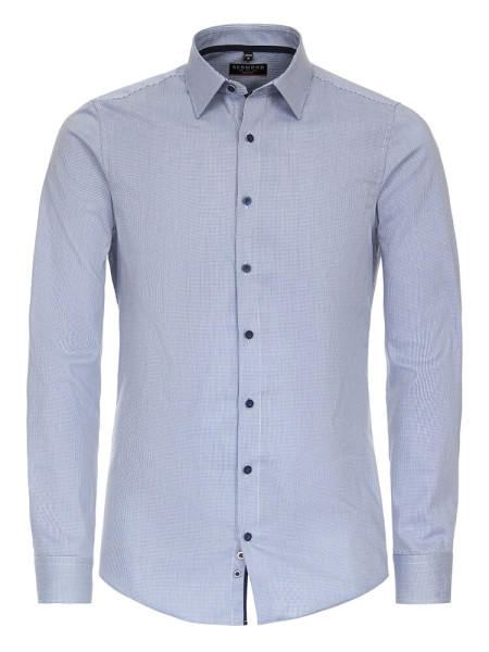 Redmond shirt SLIM FIT STRUCTURE light blue with Kent collar in narrow cut