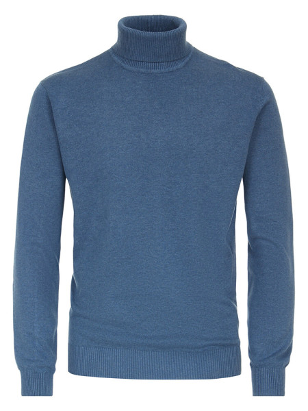 Redmond Jumper REGULAR FIT MELANGE middelblauw met Coltrui-kraag in klassieke snit