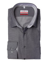 Marvelis MODERN FIT shirt STRUCTURE black with New Kent collar in modern cut