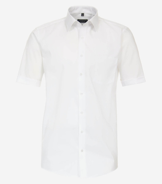 Redmond shirt COMFORT FIT UNI POPELINE white with Kent collar in classic cut