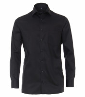 CasaModa shirt COMFORT FIT TWILL black with Kent collar in classic cut