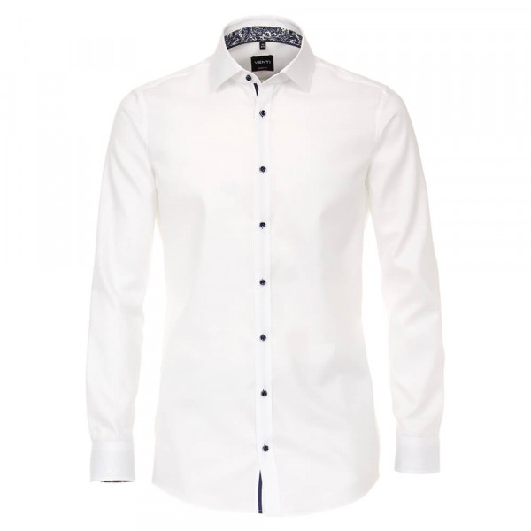 Venti shirt BODY FIT STRUCTURE white with Kent collar in narrow cut