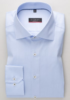 Eterna Hemd MODERN FIT UNI STRETCH hellblau mit Classic Kent Kragen in moderner Schnittform