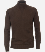 Redmond sweater REGULAR FIT KNITTED brown with Turtleneck collar in classic cut