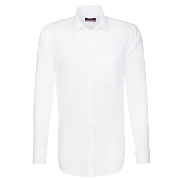 Seidensticker REGULAR shirt UNI POPELINE white with Business Kent collar in modern cut