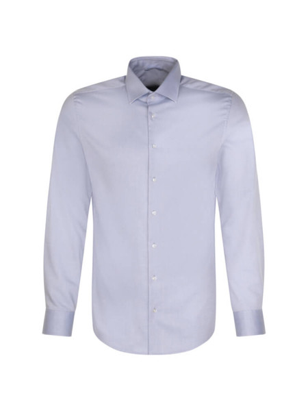 Seidensticker shirt SLIM TWILL light blue with New Kent collar in narrow cut