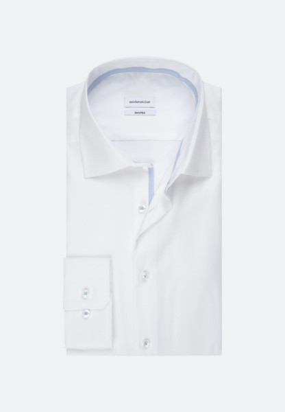 Seidensticker shirt SLIM FIT STRUCTURE white with Business Kent collar in narrow cut