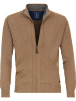 Veste en tricot Redmond REGULAR FIT MELANGE beige avec col Col montant en coupe classique