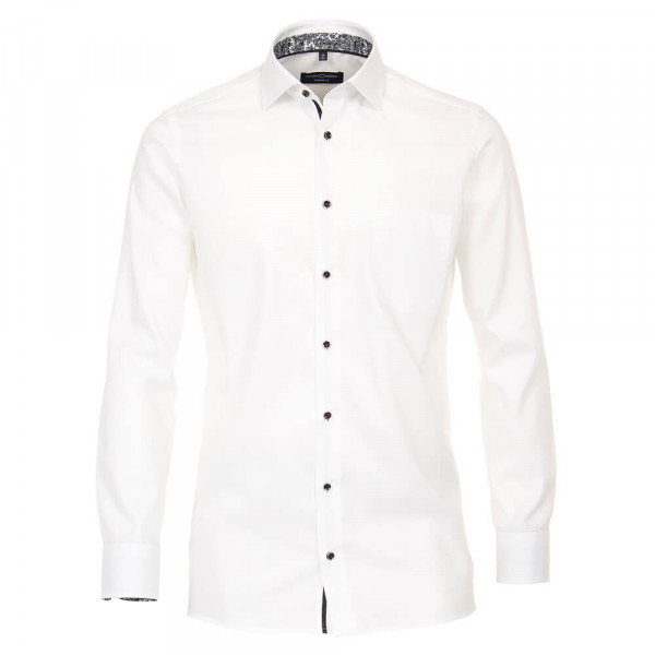 Chemise CASAMODA MODERN FIT STRUCTURE blanc avec col Kent en coupe moderne