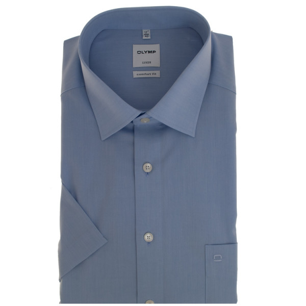 OLYMP Luxor comfort fit shirt CHAMBRAY light blue with New Kent collar in classic cut